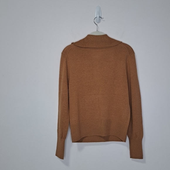Everlane the luxe merino half zip sweater tawny brown XS NWT - Picture 6 of 9